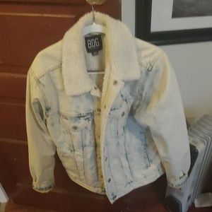 Urban Outfitters Acid wash Sherpa Denim